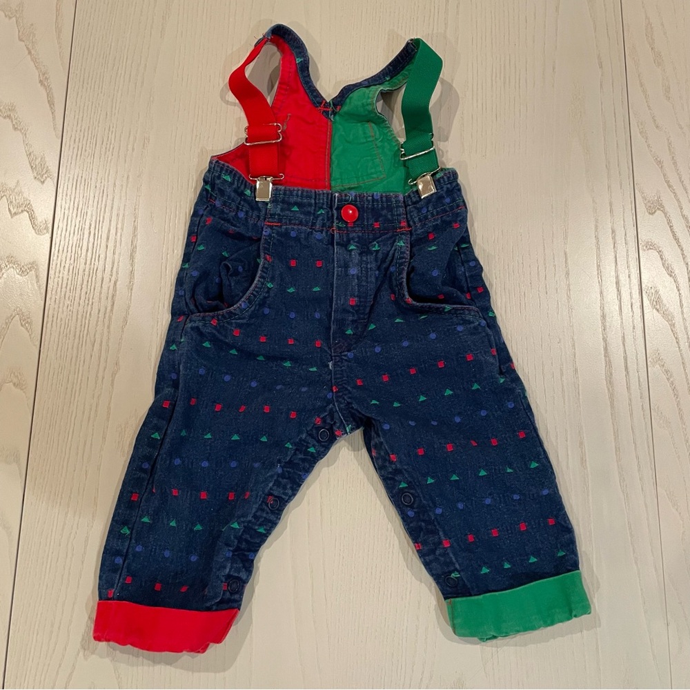 Vintage 90s OshKosh Vestbak Baby Overalls Denim Suspender Pants 6–9M Made in USA